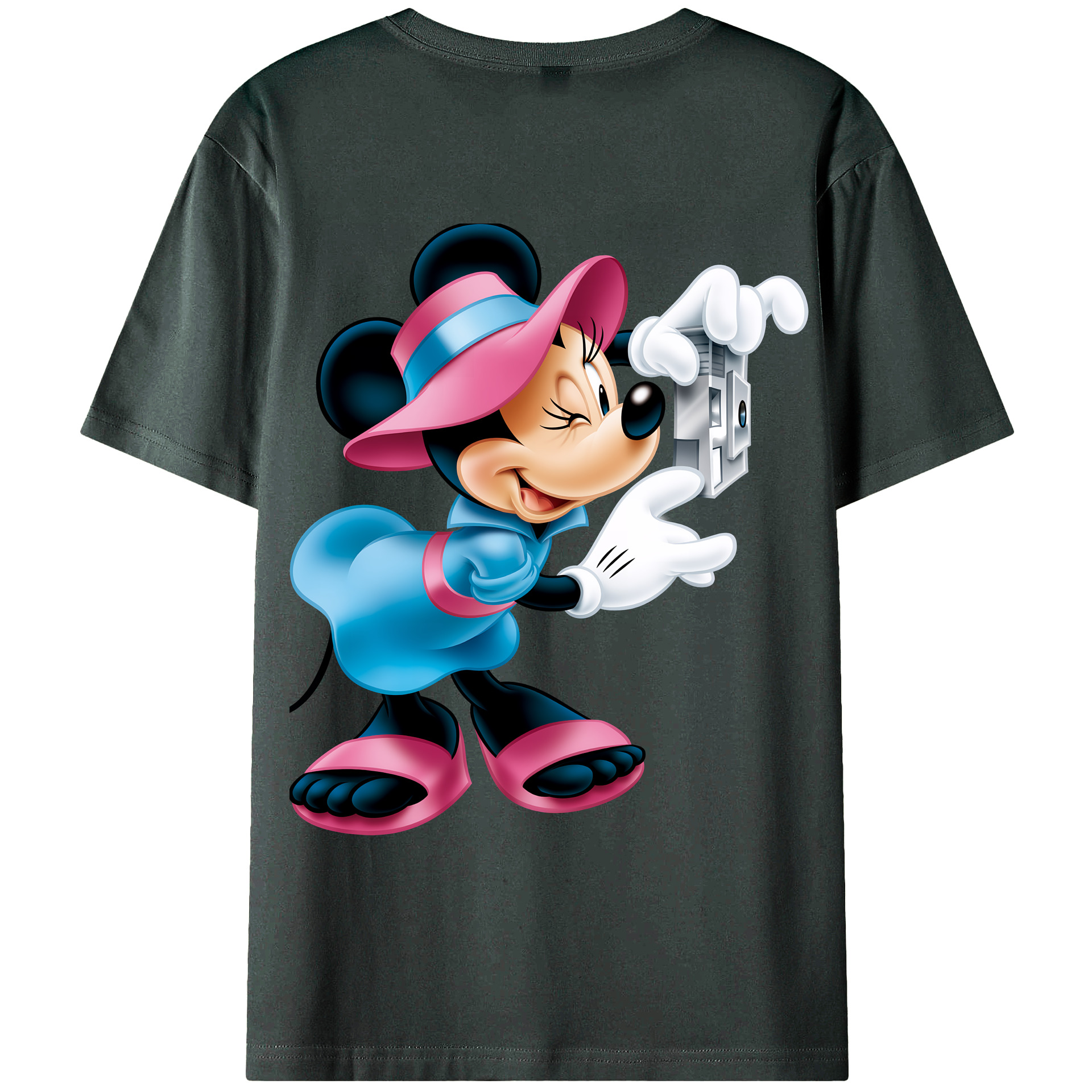 （画像用） ミッキーマウス Mickey Mouse 綿100％ メンズ半袖Tシャツ（バックプリント） 通気性